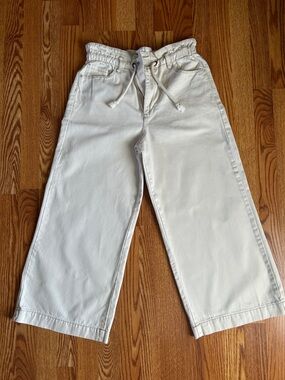 Kensie Vintage Luxe High Rise Cream Wide-Leg Drawstring Pant w/Elastic Size 8/29